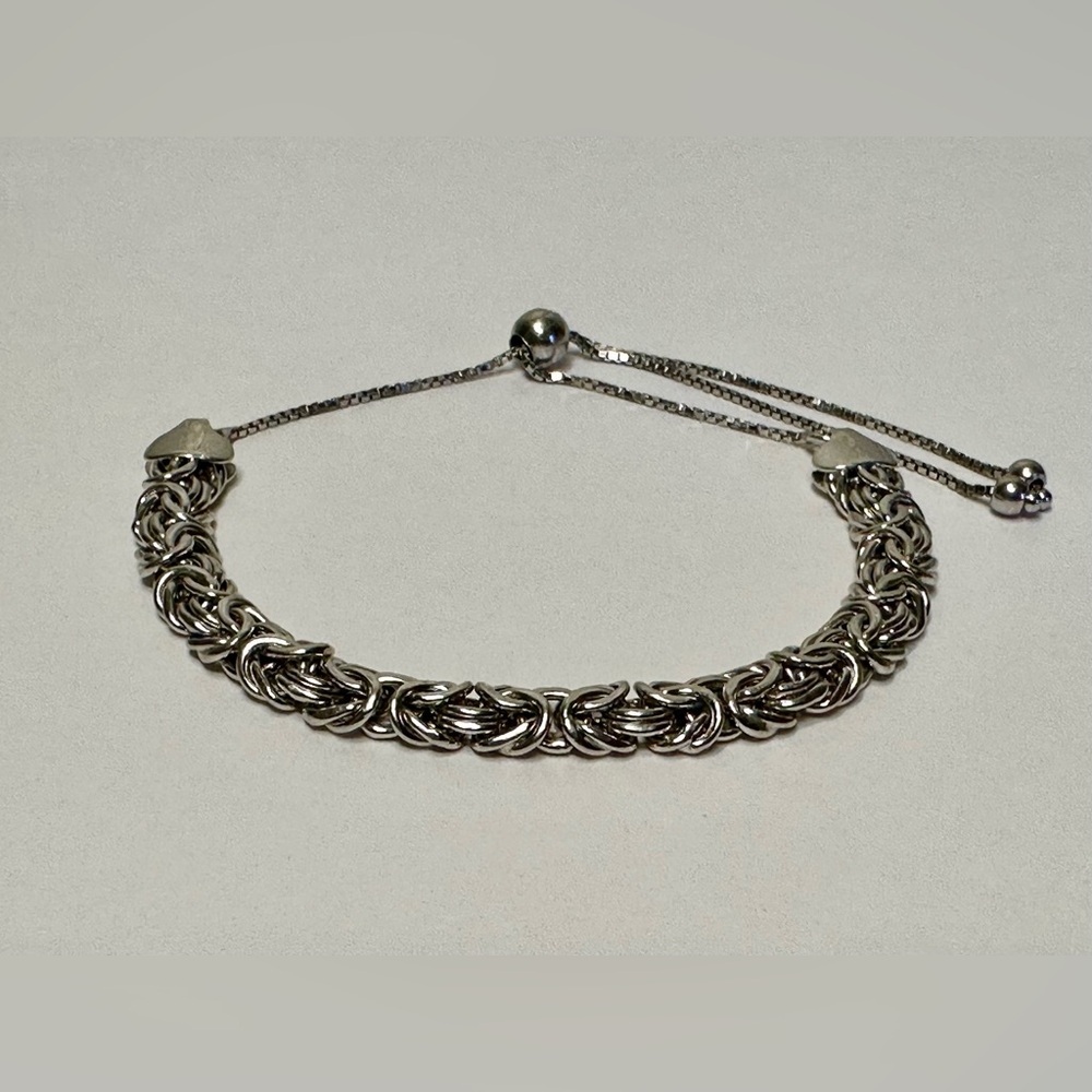 Vintage Atasay Kuyumculuk AK 925 Turkey Sterling Silver Woven Byzantine Bracelet